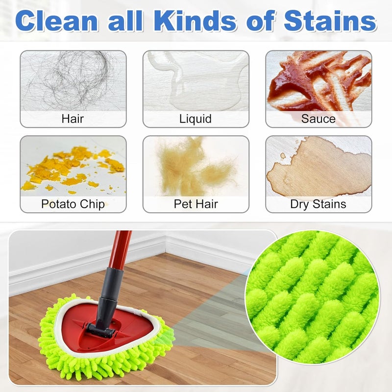 GFRED 6 Pack Mop Head Replacement Compatiable with Ocedar EasyWring Mop,Mop Heads Refill for Easywring Spin Mop 1 Tank System - Microfiber Chenille, Easy to Replace,Deep Floor Cleaning and Machine Washable - Image 5